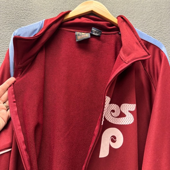 Philadelphia Phillies Majestic Track Jacket Mens 6X Cooperstown Collection VTG - Picture 11 of 11